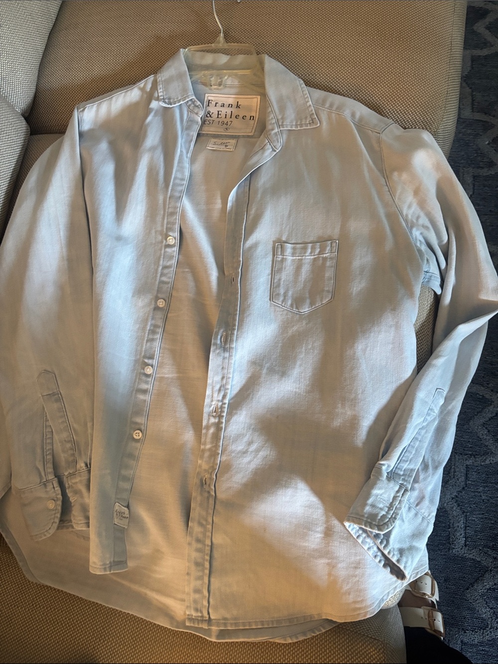 Frank & Eileen Women’s Pale Blue Lightweight Shirt Jacket